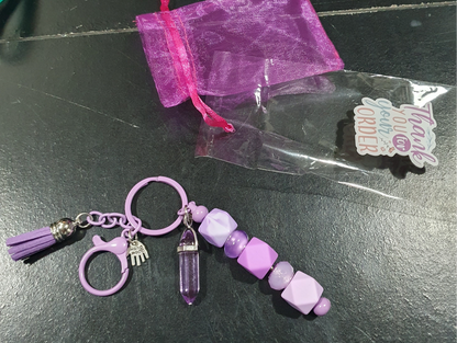 Silicon Bead Bar Keychain